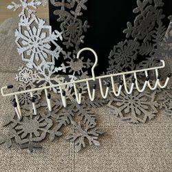 Organize Your Tie/Belt/Scarfs 12+ Hooks White W/Black Tips (16X5X2”) Hanger