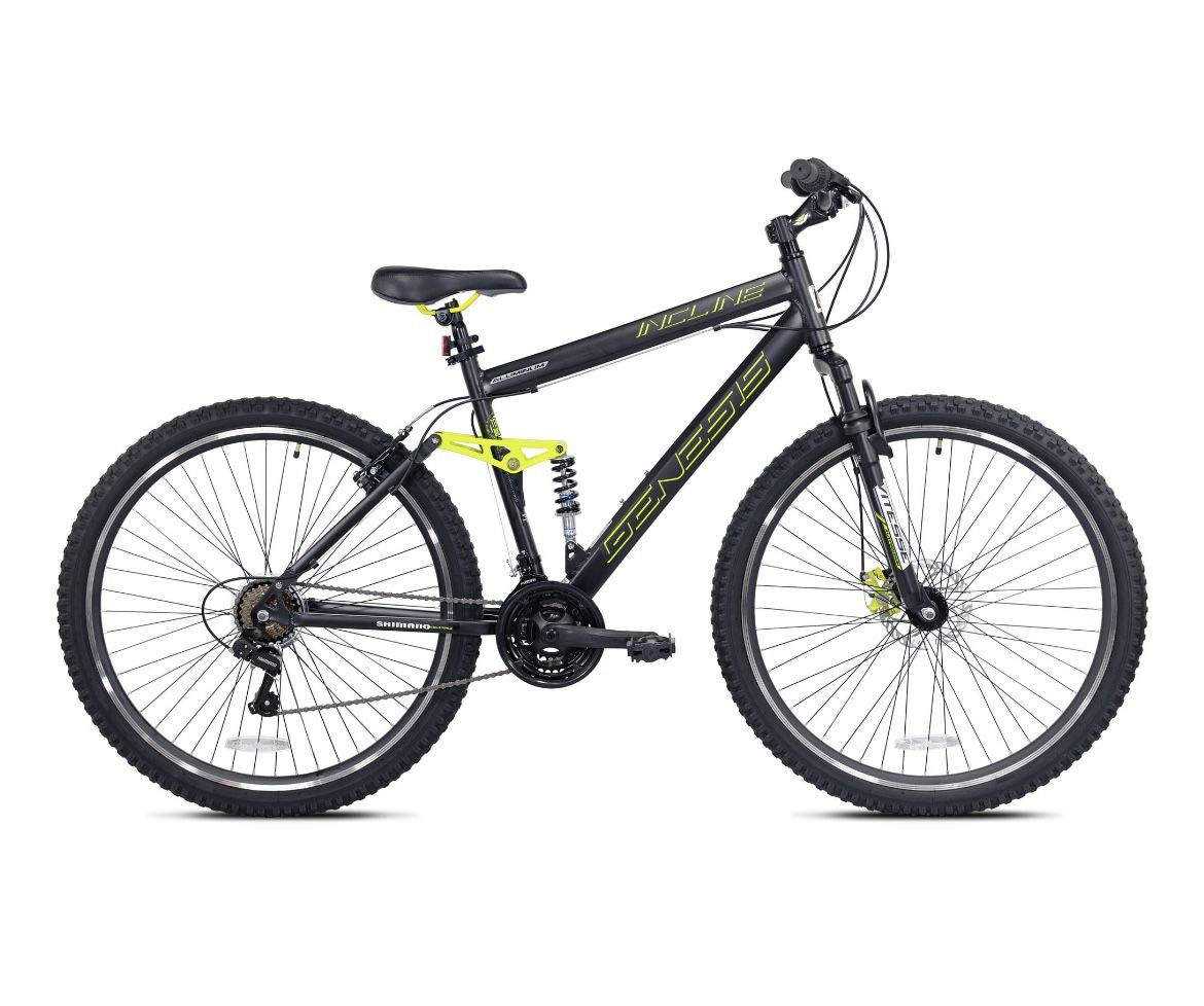 Genesis 29" Incline Men's Mountain Bike, Black/Yellow - NEW