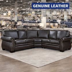 🔥 Genuine Leather Sectional – $1699 🔥