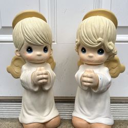 13” 1998 Precious Moments Praying Angels-Girl & Boy (Set)