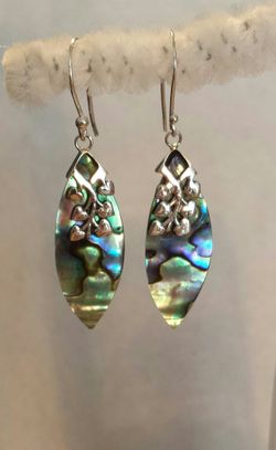 Abalone Shell Earrings in 925 Sterling Silver