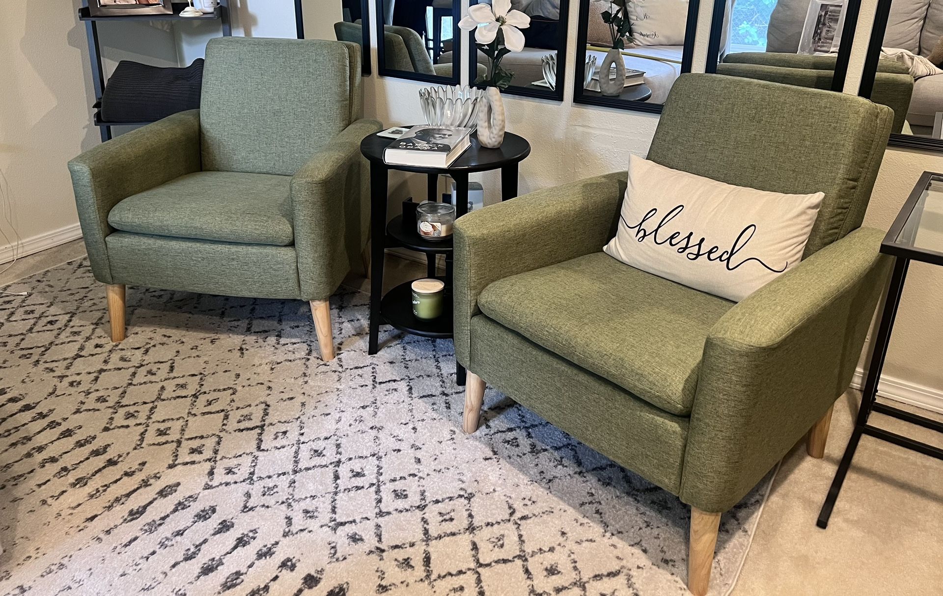 Set of 2 Mid-Century Modern Accent Chairs – Great Condition!