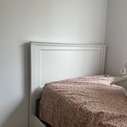 Full Size White Farmhouse Bed Frame