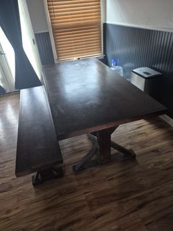 Solid Wood Dining Table And One Bench Very Good Quality Normal Use Condition