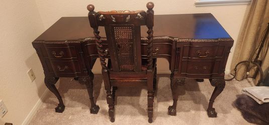 Antique Desk And Chair. Purchased In A Gallery.