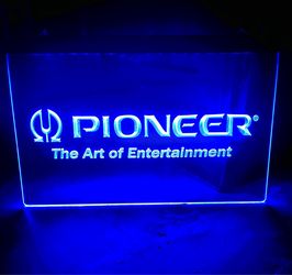 PIONEER LED NEON BLUE LIGHT SIGN 8x12