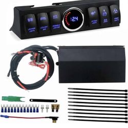 Multifunction 6 Gang Rock Switch Panel Control System for Jeep Wrangler JK & JKU 2007-2018 with Rela