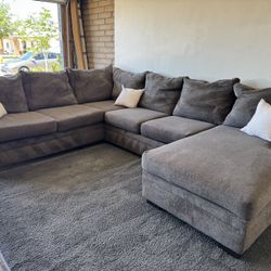 Gray Sectional Sofa Couch Sala 