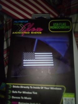 Alpena XGlow USA Flag Animated Car Window Sign