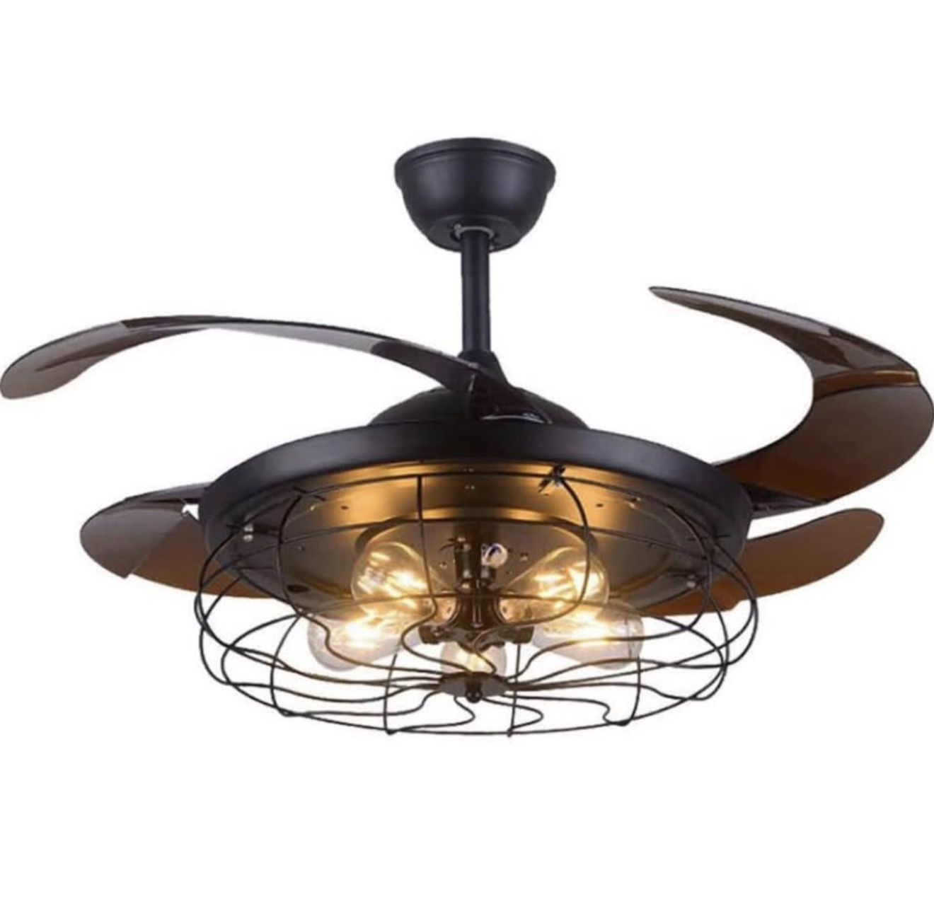 MEGHALI 42" Vintage Ceiling Fan Lights with Remote Control Mute Ceiling Fan Light for Dining Room Living Room Bedroom Corrido Study Office Kitchen Isl