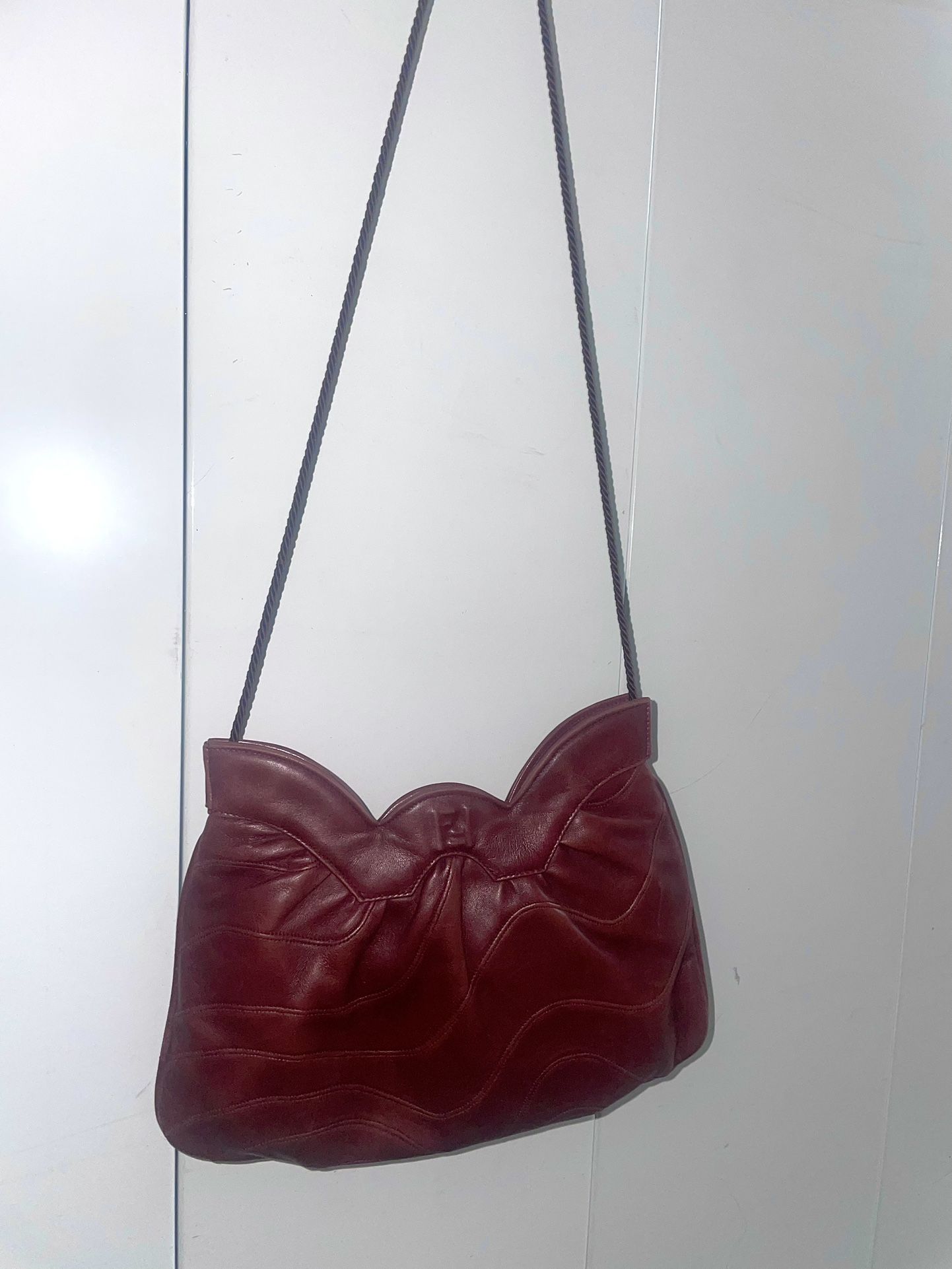 Faux Fendi Burgundy Satchel