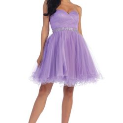 May Queen Formal Strapless Dress Shop, Lilac, Size 18 *BRAND NEW*