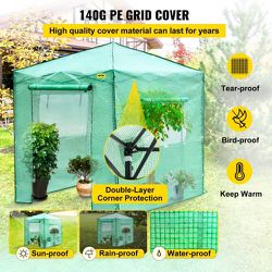 Portable Pop-up Design: Our walk-in greenhouse is designed with a folding frame. You can effortlessly assemble and disassemble the tent without any to