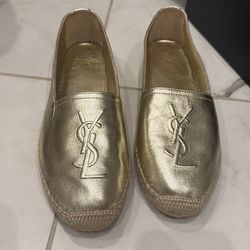 YSL Gold Espadrilles
