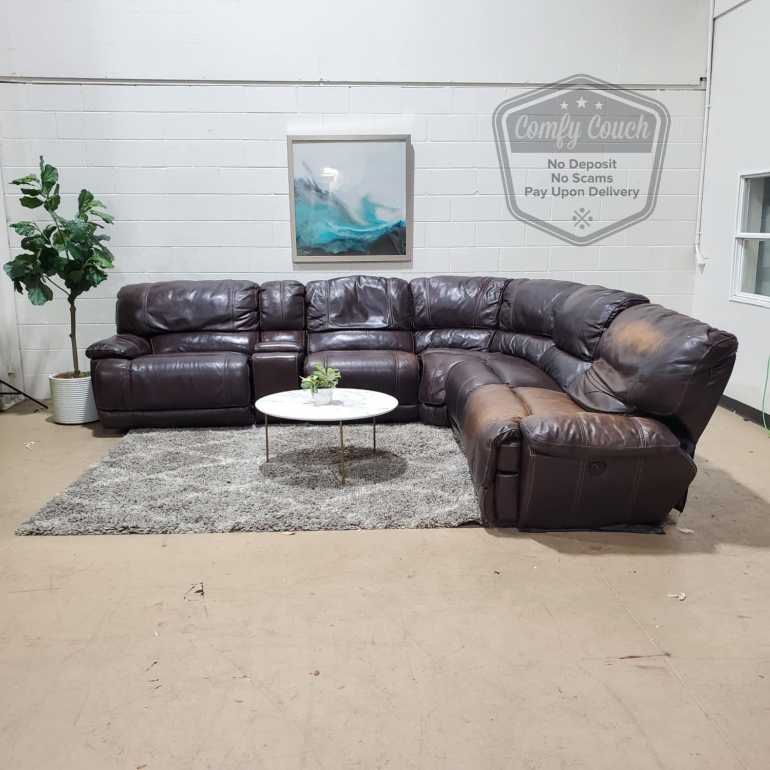 🛋️Leather Reclining Sectional Sofa (Delivery Available!! )