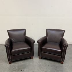 Pottery Barn, Irving Leather Chairs