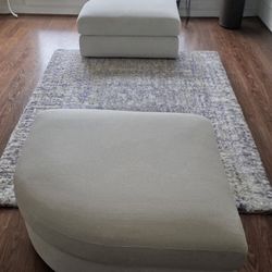 Room & Board - Ivory Ottoman Set