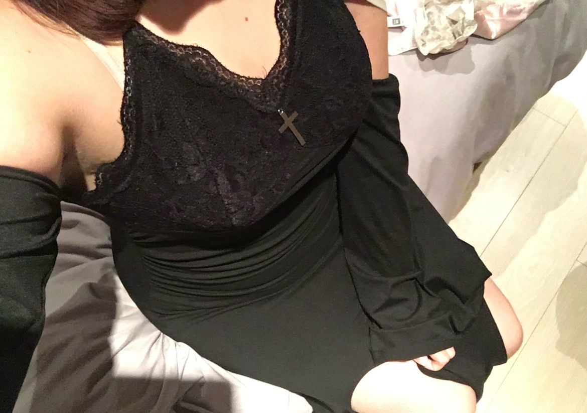 Black slit dress
