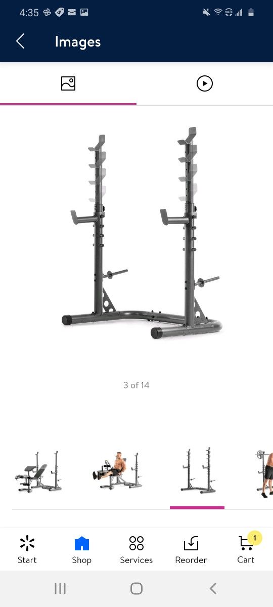 Weider XRS 20 Olympic Squat Weight Rack/Bench Press Stand Spotters and Bar Holds