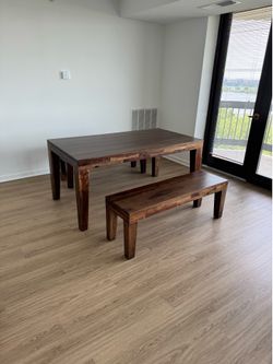 West elm (solid wood/ dark brown / heavy )