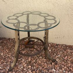 Mule Harness Horseshoe Table