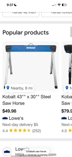 Kobalt 43" x 30" Steel Saw Horse