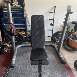 Adjustable Squat Rack , Bench and Weights