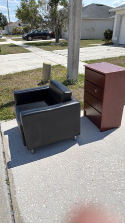 Dresser and black chair