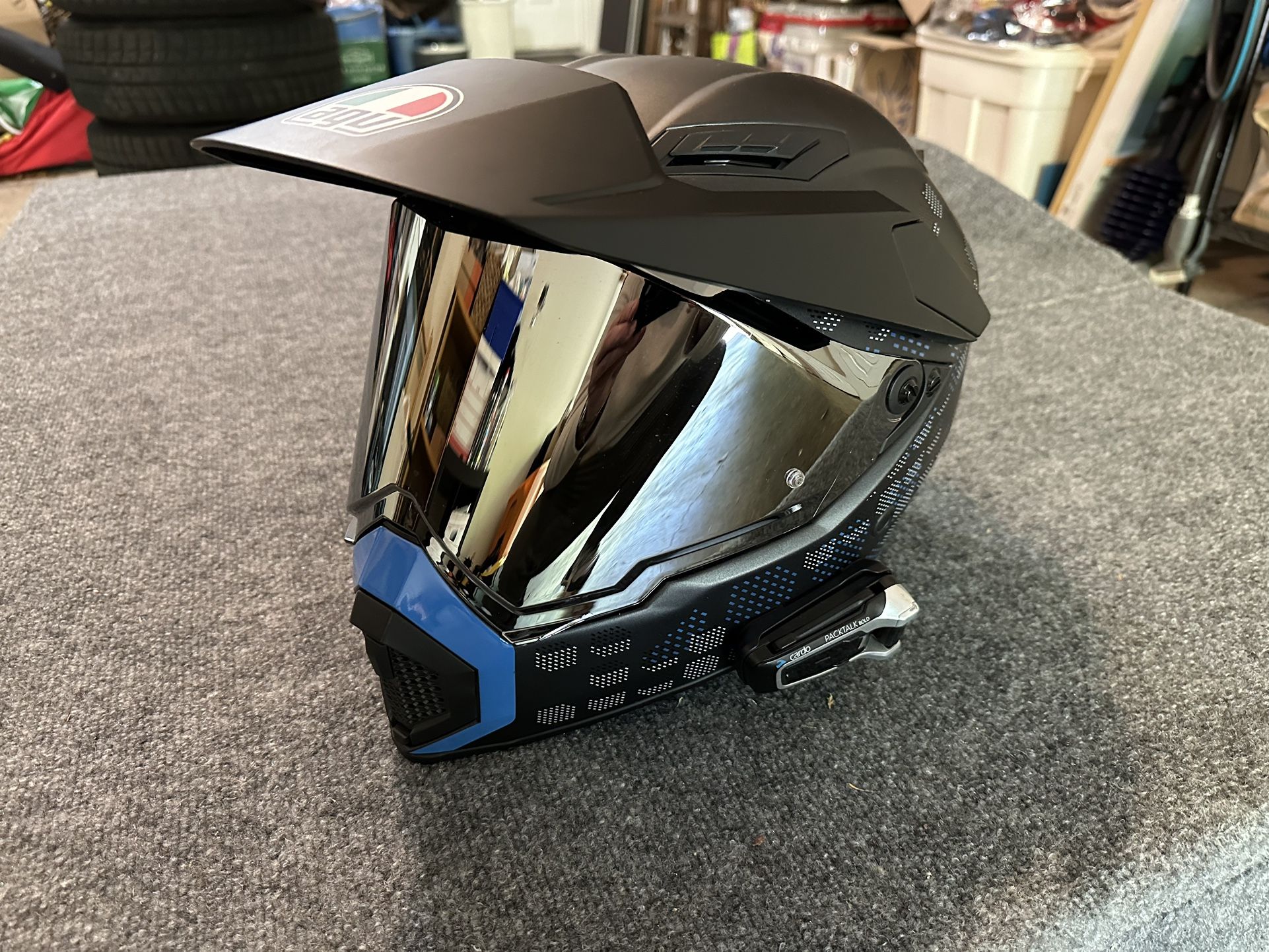 bell chrome bandido motorcycle helmet Guardian Its suitable for both Ecoplastic Giant Ocr Giant Bike Color:Ntshft Blue