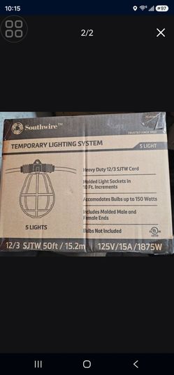 50 Foot Construction String Light. Bulbs NOT included