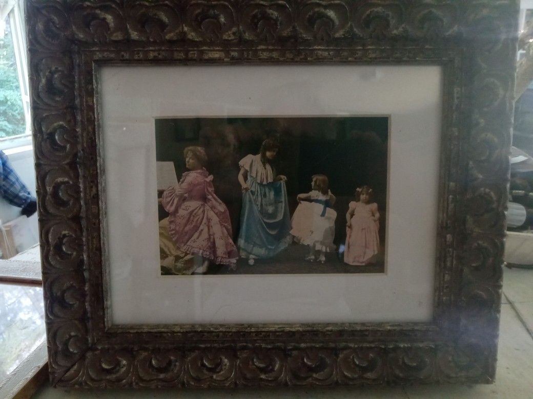 Rare 8x10 Lithograph"The Dancing LESSON" 1880'S