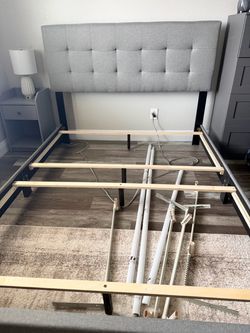 Queen Bed with Box ring, Ikea Hybrid Queen Mattress, Ikea Bedside table