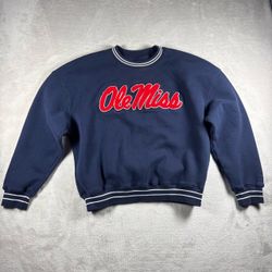 Y2K Hollister Ole Miss Women’s Size Small Boxy Blue Crewneck Sweatshirt #2210