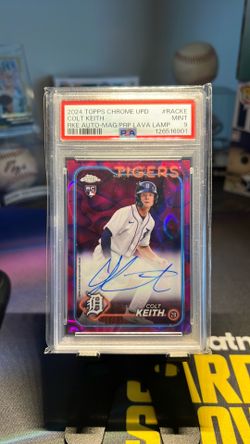 2024 Topps chrome update Colt Keith Magenta Auto #/299 PSA 9