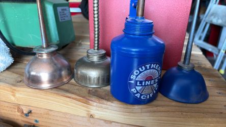 Vintage oil cans