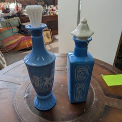 Vintage Blue Decanter Bottle $10 Each 
