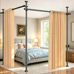 Room Divider Tension Curtain Rod, 32-200in(W) Wall Divider, Black
No Drilling Room Separator for Space Partition, 4-10ft(H) 32-200inch(W) Adjustable T