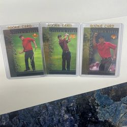 3 - Tiger Woods Rookie Cards ( Mint)