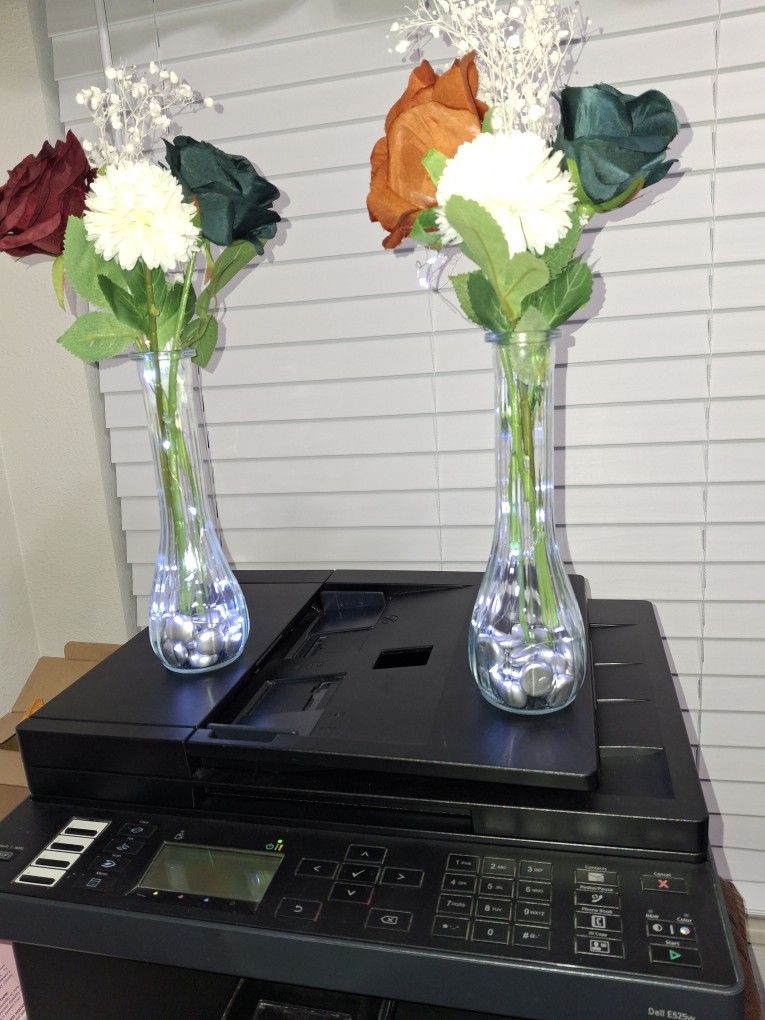 Artificial Flowers With Lights. Used Only Once As Centerpieces For Wedding
