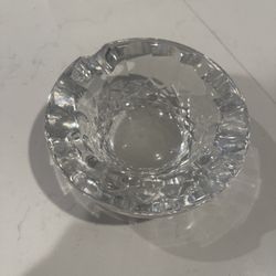 Vintage Waterford Crystal Ashtray Round Cut Thumbprint Colleen  3.5"