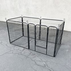 (NEW) $85 Heavy Duty 6-Panel Dog Playpen, Each Panel 32” Tall X 32” Wide Pet Exercise Fence Crate Kennel Gate