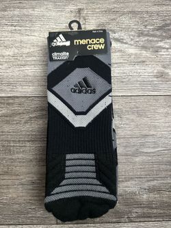 Men’s Adidas Climalite Traxion Menace Crew Black Socks XL 12-16