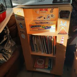 Wooden Bookcase That Spins With All Kids Books Included