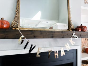 Give Thanks gold letter banner garland Thanksgiving