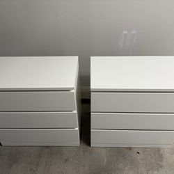 IKEA Malm Set of 3 Drawer Dressers