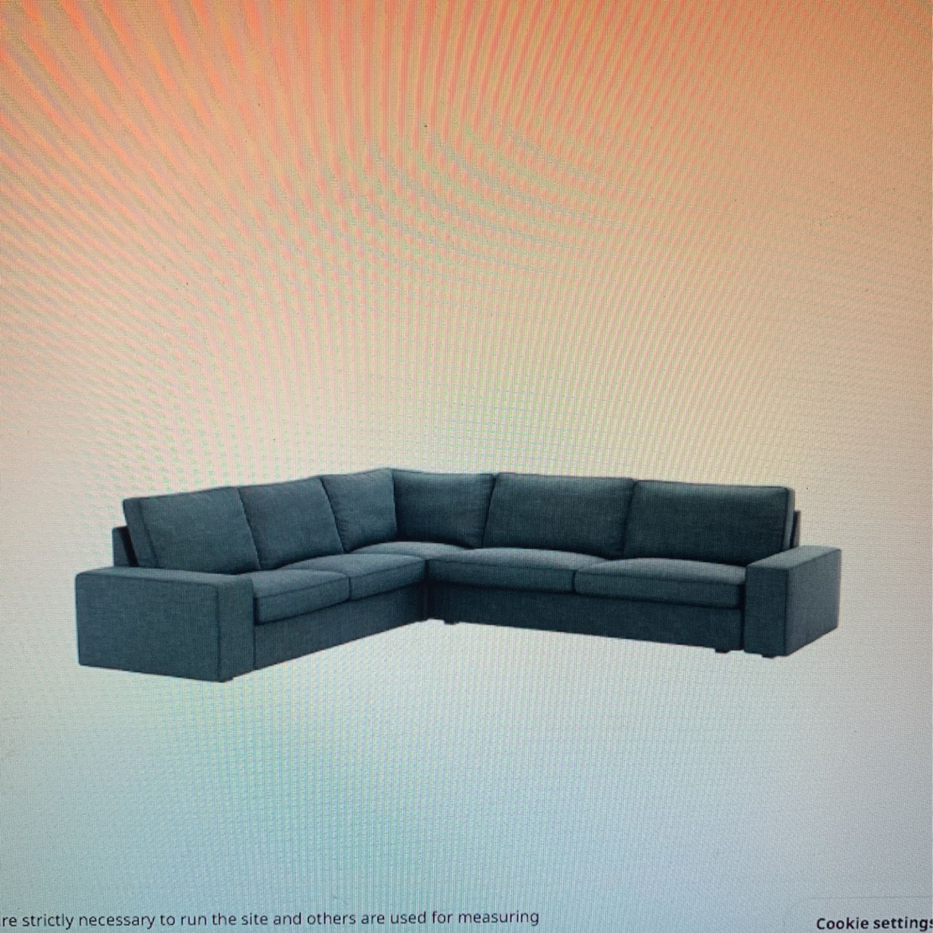 IKEA KIVIK Sectional, 5 Seat Corner, Hillared Dark Blue