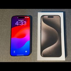 iPhone 15 Pro Unlocked Excellent, Titanium, Apple Paperwork Orig Owner