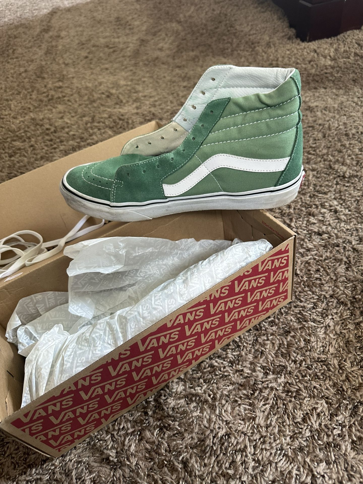 Old Skool Green High Top Vans Size 11