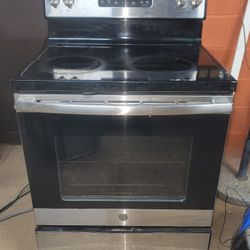 Chrome and Black Stove