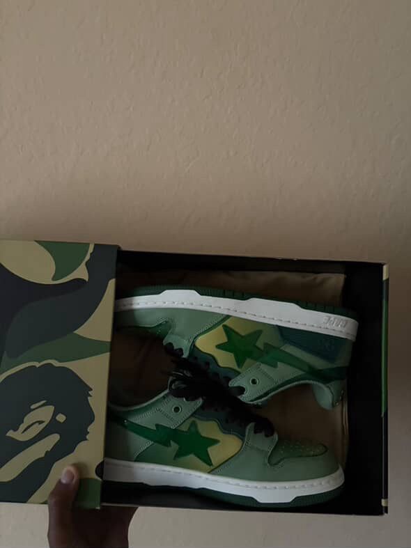 A Bathing Ape Bape SK8 Sta Green Gradation